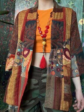 Patchwork Wool & Silk Jacket